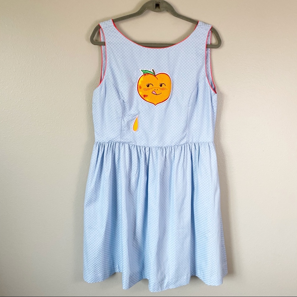 Tuesday Bassen Just Peachy Retro Checkered Dress